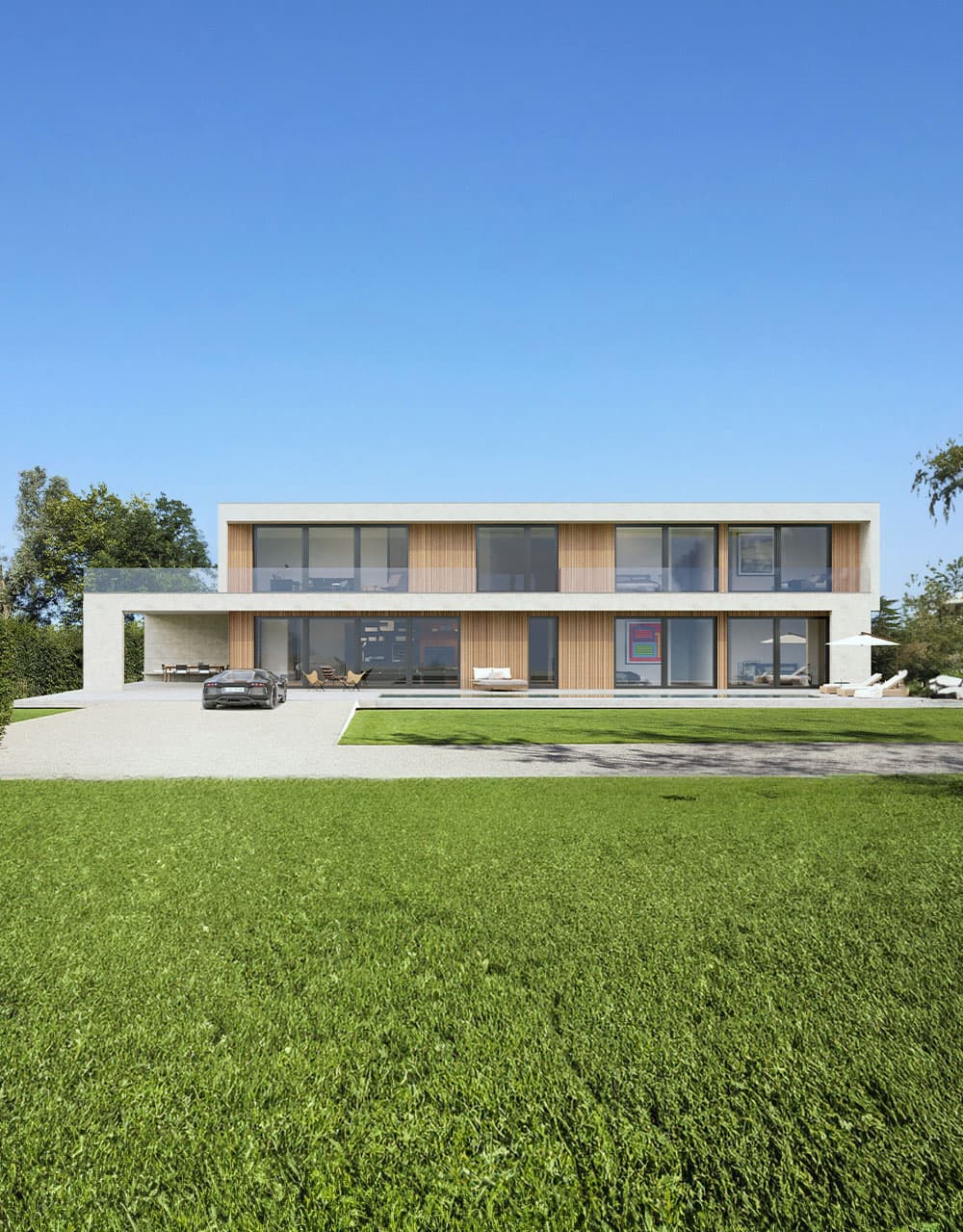 InstaBuilt signature home exterior with elevated modern design