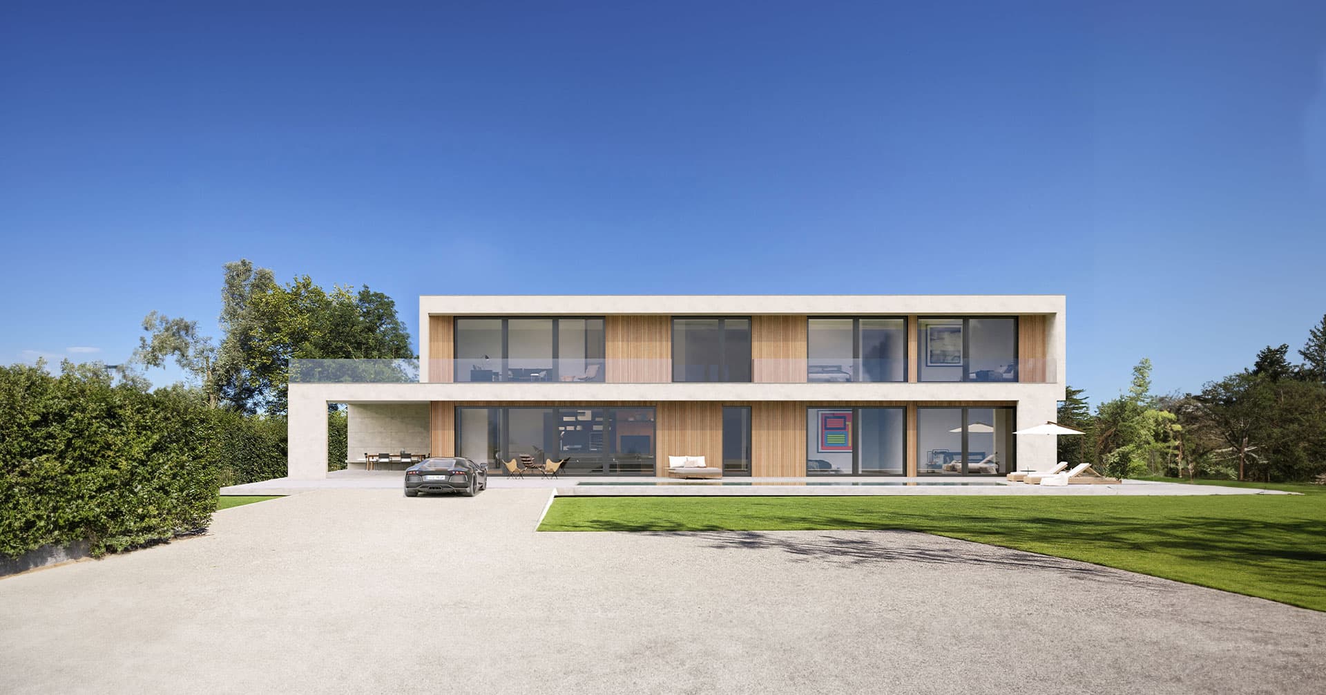 InstaBuilt signature home exterior with elevated modern design