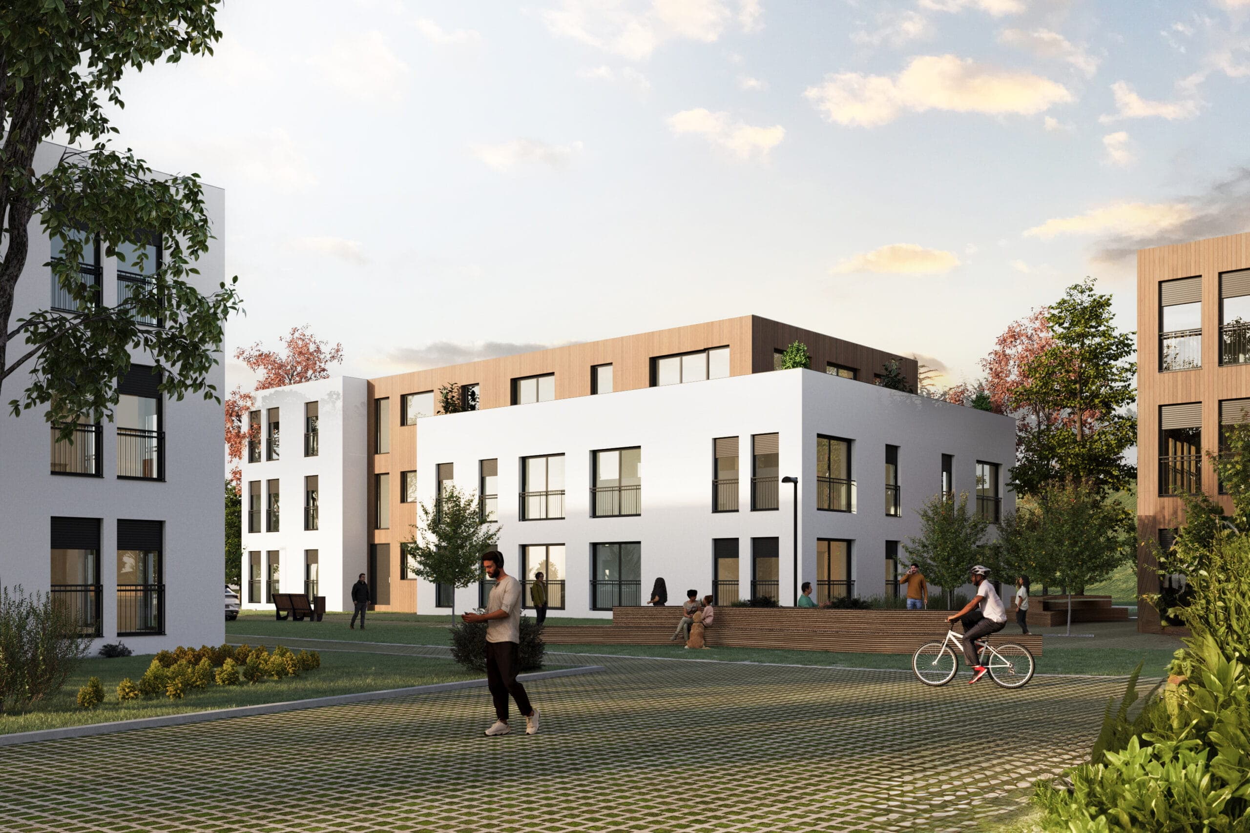Energy-efficient multifamily housing with high-performance construction