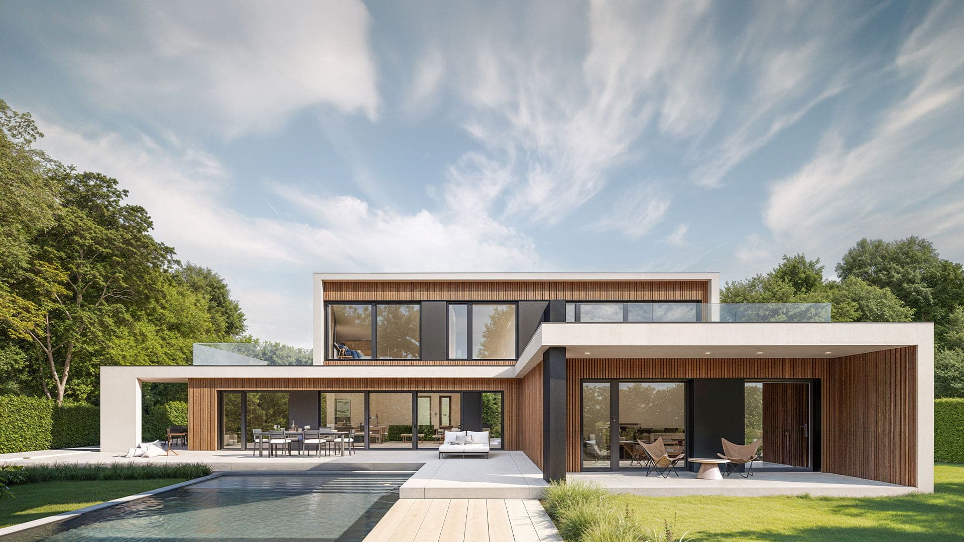 Luxury InstaBuilt signature home exterior with refined modern architecture