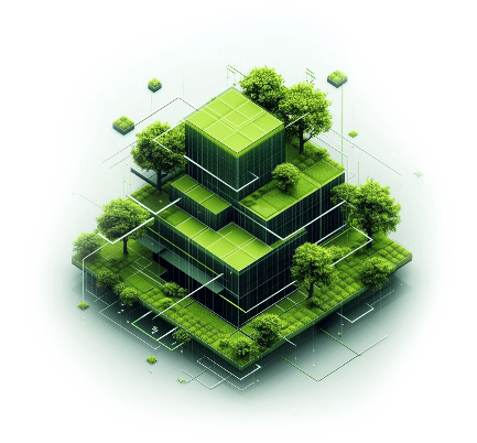 Isometric illustration of modular production and systems integration
