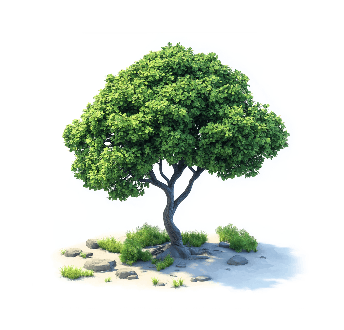 Green living tree illustration representing InstaBuilt sustainability goals