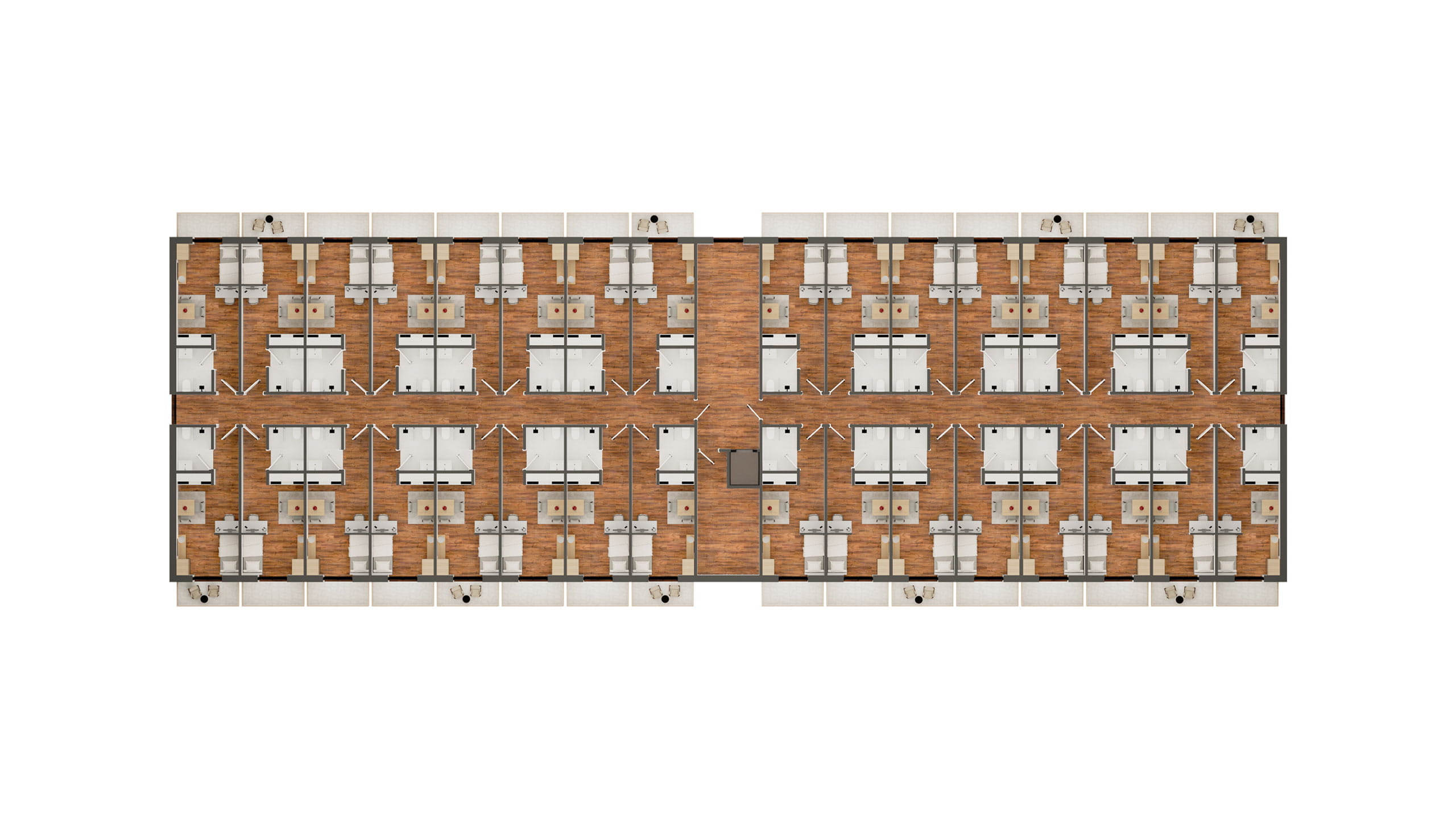 Micro apartments second floor plan layout