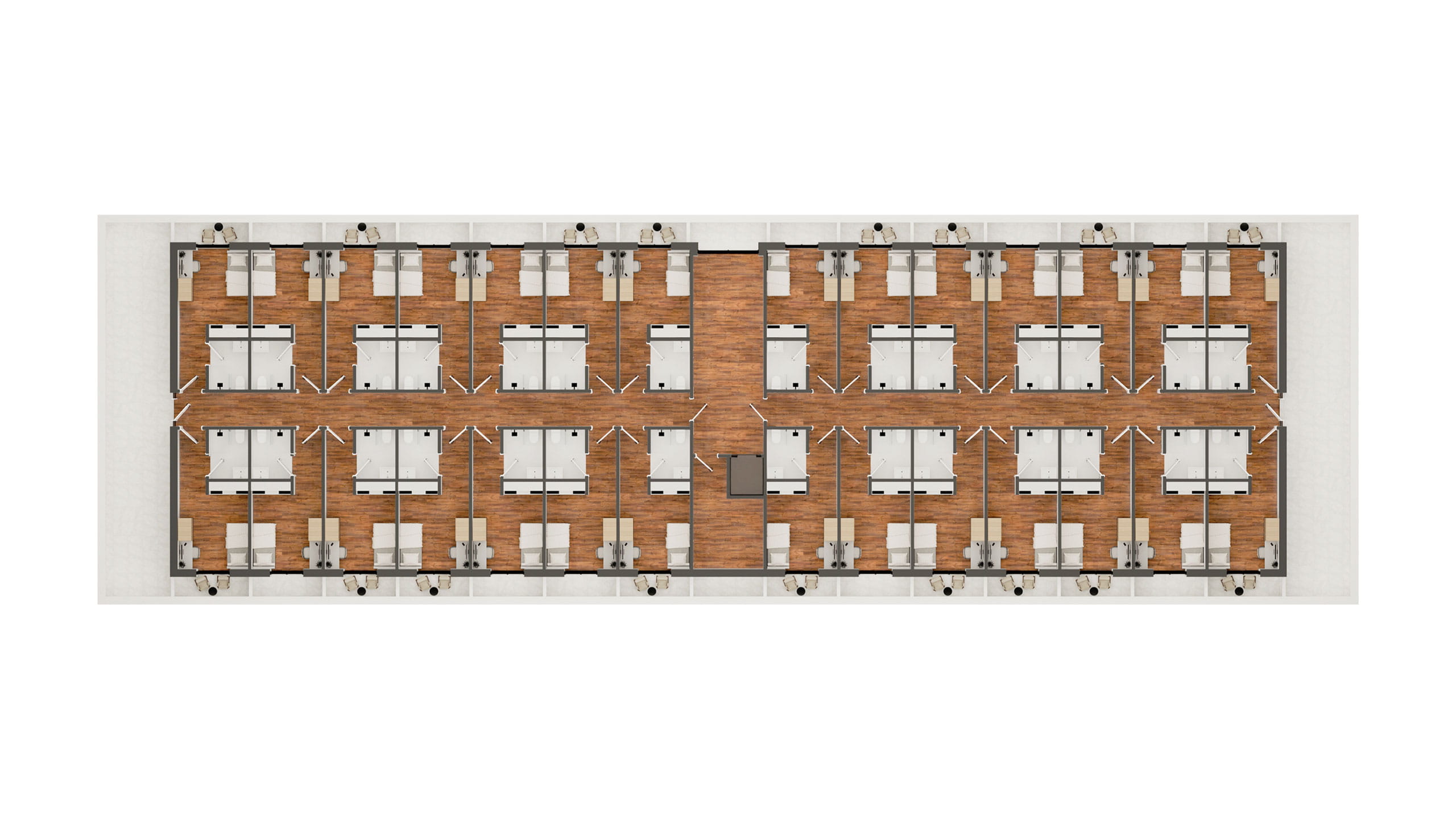 Micro apartments third floor plan layout