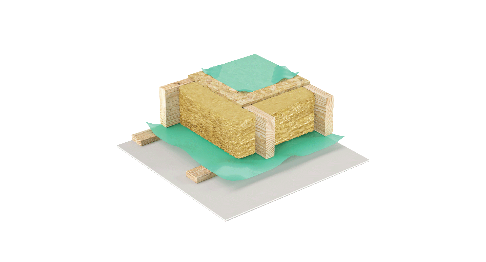 Roof cross-section with multi-layer weather-resistant assembly