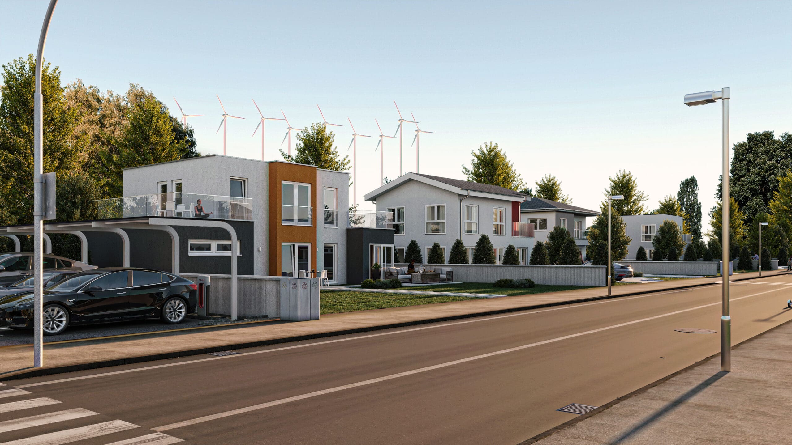 Traditionelles europaeisches Haus mit modernem Design
